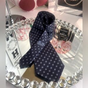Etro vintage Blue dots Silk  tie EUC